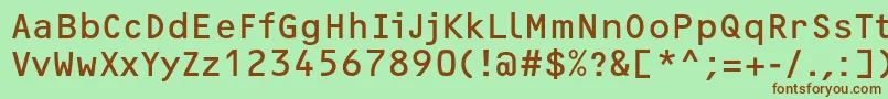 Шрифт OcrfRegularc – коричневые шрифты на зелёном фоне