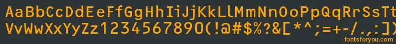 フォントOcrfRegularc – 黒い背景にオレンジの文字