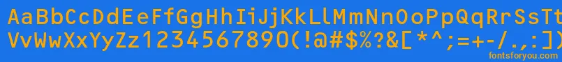 OcrfRegularc Font – Orange Fonts on Blue Background