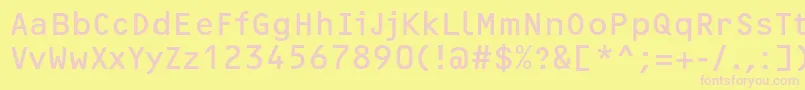 OcrfRegularc Font – Pink Fonts on Yellow Background