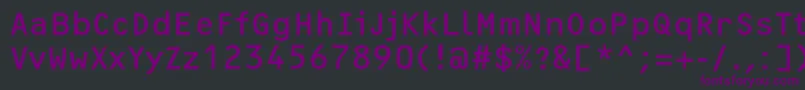 フォントOcrfRegularc – 黒い背景に紫のフォント