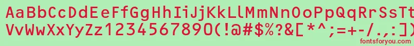 OcrfRegularc Font – Red Fonts on Green Background