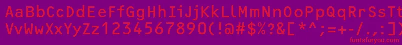 Шрифт OcrfRegularc – красные шрифты на фиолетовом фоне