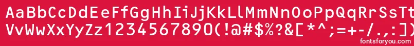 Czcionka OcrfRegularc – białe czcionki na czerwonym tle