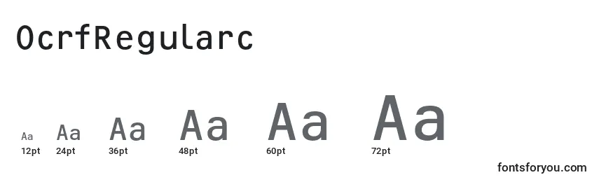 Размеры шрифта OcrfRegularc