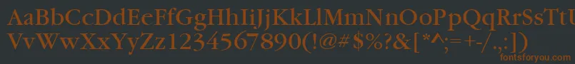 Garamonditctee-fontti – ruskeat fontit mustalla taustalla