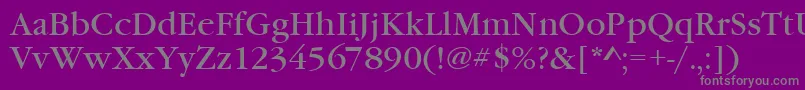 フォントGaramonditctee – 紫の背景に灰色の文字