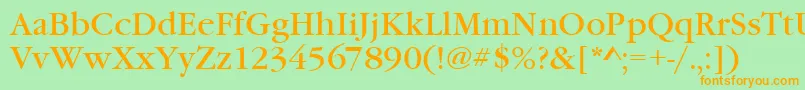 Garamonditctee Font – Orange Fonts on Green Background