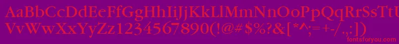 Garamonditctee Font – Red Fonts on Purple Background