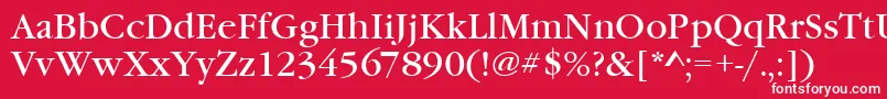 フォントGaramonditctee – 赤い背景に白い文字