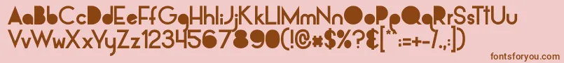 Weitere Informationen zur AlpacaSolidify-Schriftart AlpacaSolidify-Schriftart – Braune Schriften auf rosa Hintergrund