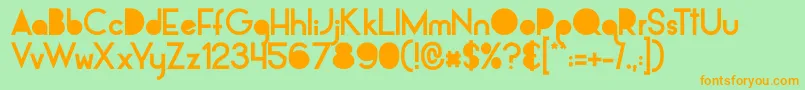 AlpacaSolidify-Schriftart – Orangefarbene Schriften auf grünem Hintergrund