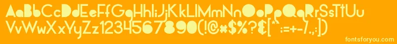 Fonte AlpacaSolidify – fontes amarelas em um fundo laranja