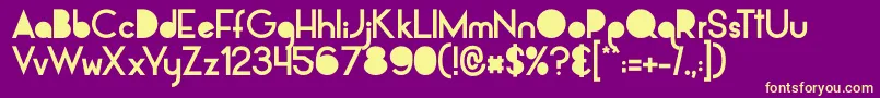 Fonte AlpacaSolidify – fontes amarelas em um fundo roxo