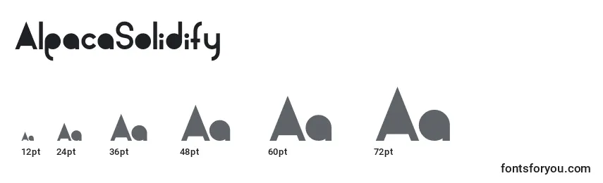 Größen der Schriftart AlpacaSolidify