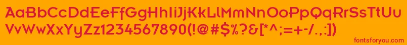 InsigniaLt Font – Red Fonts on Orange Background