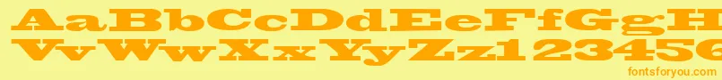 Wantedssk Font – Orange Fonts on Yellow Background