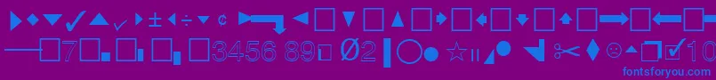 QuicktypePi Font – Blue Fonts on Purple Background