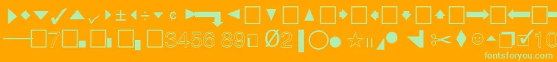 QuicktypePi Font – Green Fonts on Orange Background