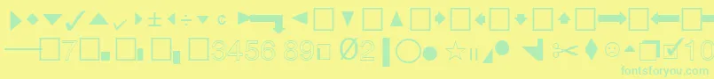 QuicktypePi Font – Green Fonts on Yellow Background