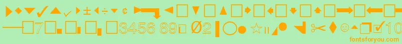 QuicktypePi Font – Orange Fonts on Green Background