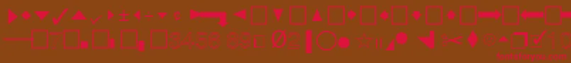 Fonte QuicktypePi – fontes vermelhas em um fundo marrom