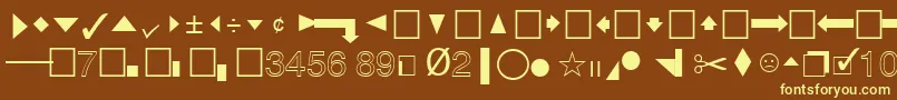 QuicktypePi Font – Yellow Fonts on Brown Background