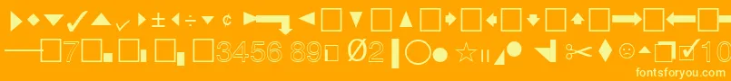 QuicktypePi Font – Yellow Fonts on Orange Background