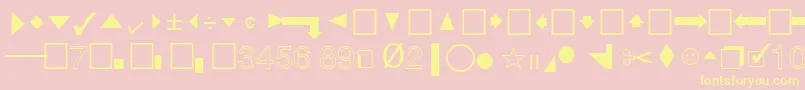 QuicktypePi Font – Yellow Fonts on Pink Background