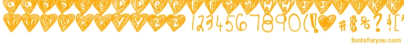 Weitere Informationen zur Overhearts-Schriftart Overhearts-Schriftart – Orangefarbene Schriften