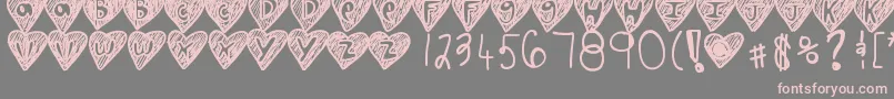 フォントOverhearts – 灰色の背景にピンクのフォント