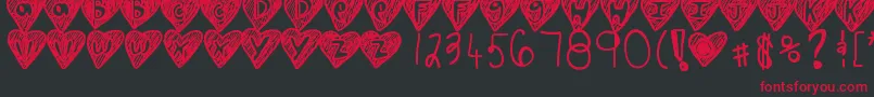 Overhearts Font – Red Fonts on Black Background
