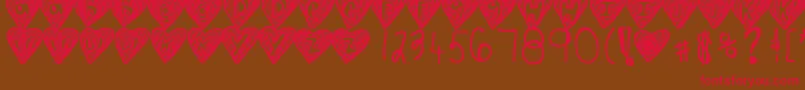 Overhearts Font – Red Fonts on Brown Background
