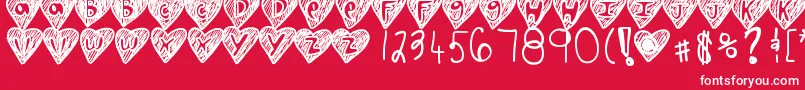 Overhearts Font – White Fonts on Red Background