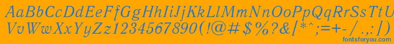 AntiquaItalic Font – Blue Fonts on Orange Background
