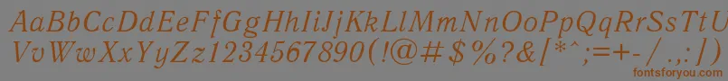 Шрифт AntiquaItalic – коричневые шрифты на сером фоне