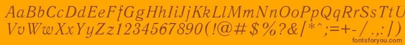 AntiquaItalic Font – Brown Fonts on Orange Background
