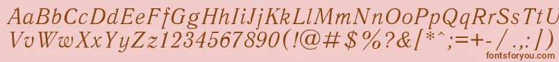 AntiquaItalic Font – Brown Fonts on Pink Background