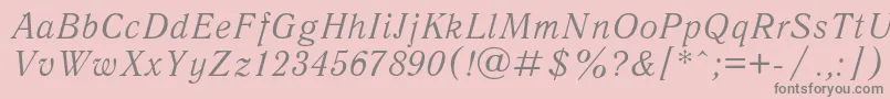 AntiquaItalic Font – Gray Fonts on Pink Background