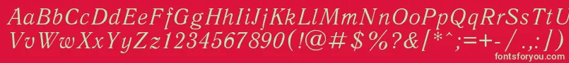 Czcionka AntiquaItalic – zielone czcionki na czerwonym tle