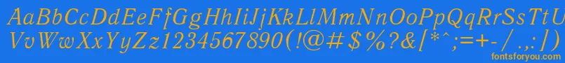 Шрифт AntiquaItalic – оранжевые шрифты на синем фоне