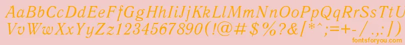AntiquaItalic Font – Orange Fonts on Pink Background