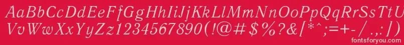 AntiquaItalic Font – Pink Fonts on Red Background