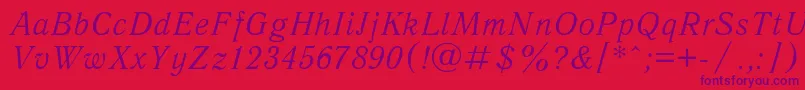 AntiquaItalic Font – Purple Fonts on Red Background
