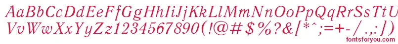 AntiquaItalic Font – Red Fonts on White Background