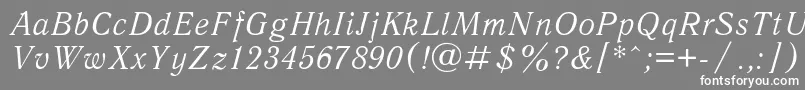 Czcionka AntiquaItalic – białe czcionki na szarym tle