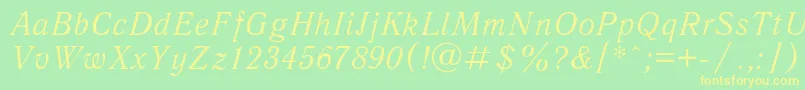 AntiquaItalic Font – Yellow Fonts on Green Background
