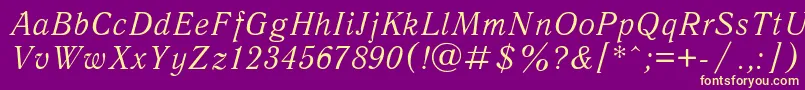 Шрифт AntiquaItalic – жёлтые шрифты на фиолетовом фоне