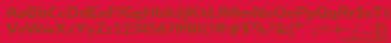 フォントLmsans10Bold – 赤い背景に茶色の文字