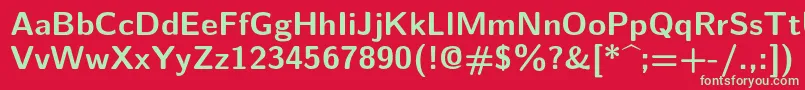 Lmsans10Bold Font – Green Fonts on Red Background